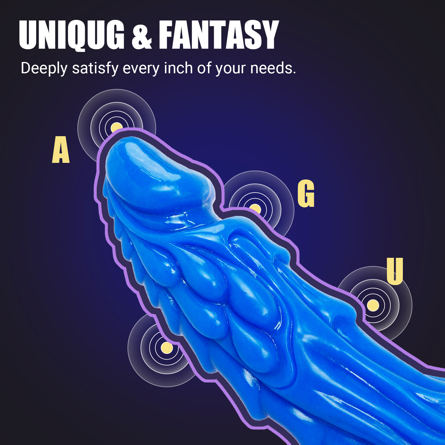 ZY-SC11027 Novelty Suction Cup Massager - Artistic Blue PVC - Ảnh 8